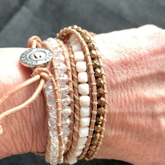 New Victoria Emerson Famous Celebrity Wrap bracelet. 5 Diff Crystals 500+ beads - Picture 5 of 9